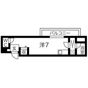 1K 間取り図