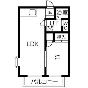 1LDK 間取り図