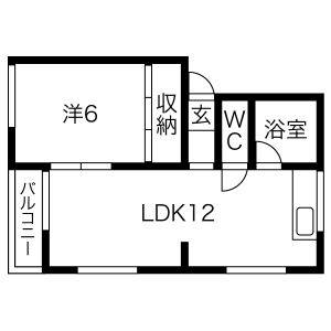 1LDK 間取り図