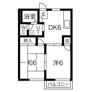 2DK 間取り図