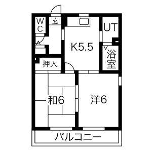 2DK 間取り図