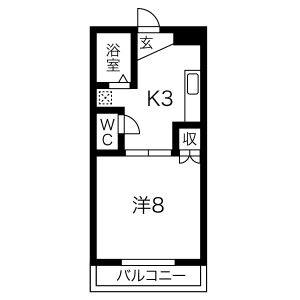 1K 間取り図
