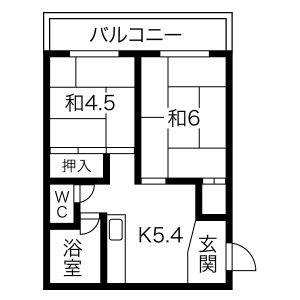 2DK 間取り図