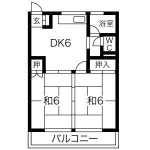 2DK 間取り図