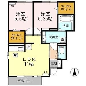 2LDK 間取り図