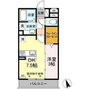 1DK 間取り図