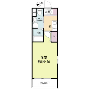 1K 間取り図