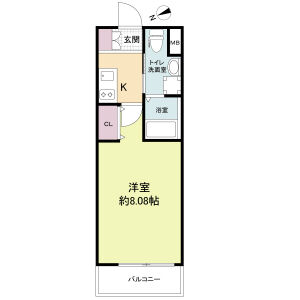 1K 間取り図