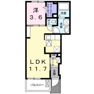 1LDK 間取り図