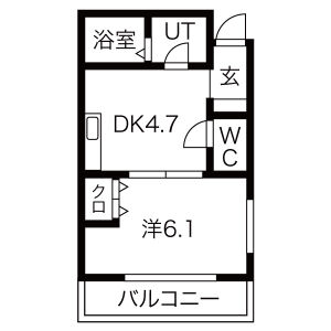 1DK 間取り図