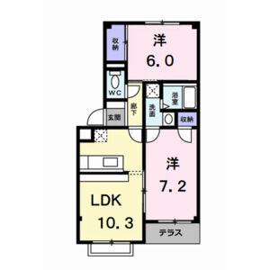 2LDK 間取り図