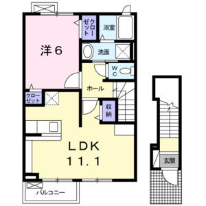 1LDK 間取り図