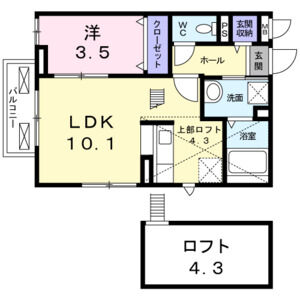 1LDK 間取り図