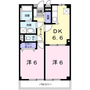 2DK 間取り図
