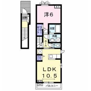 1LDK 間取り図