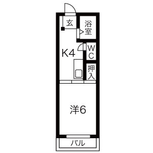 1K 間取り図