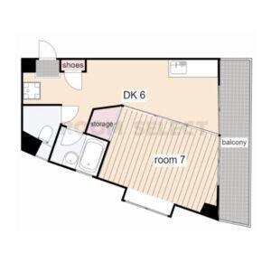 1DK 間取り図
