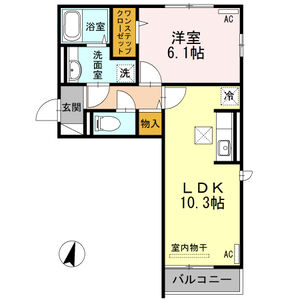 1LDK 間取り図