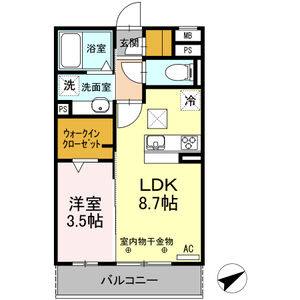 1LDK 間取り図