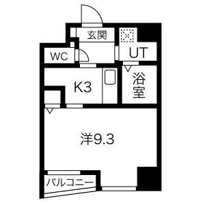 1K 間取り図