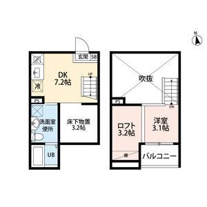 1DK 間取り図