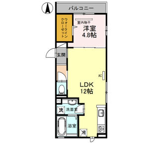 1LDK 間取り図