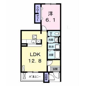 1LDK 間取り図