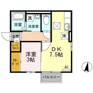 1DK 間取り図