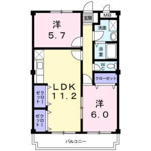 2LDK 間取り図