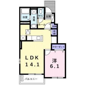 1LDK 間取り図