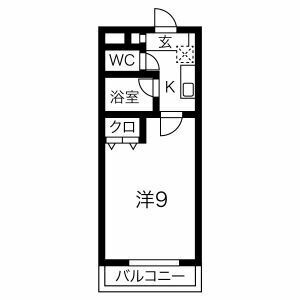 1K 間取り図