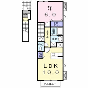 1LDK 間取り図