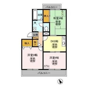 3DK 間取り図
