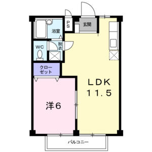 1LDK 間取り図