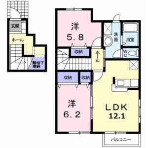 2LDK 間取り図