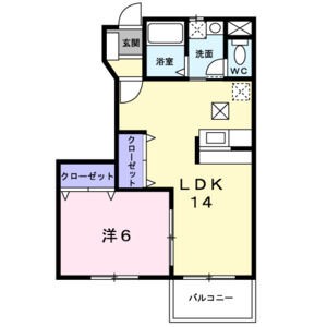 1LDK 間取り図