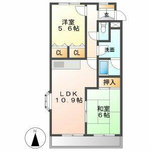 2LDK 間取り図