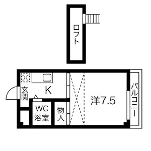 1K 間取り図