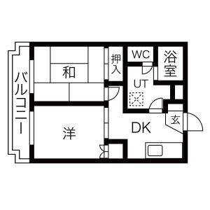 2DK 間取り図