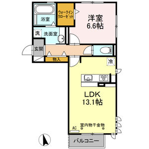 1LDK 間取り図