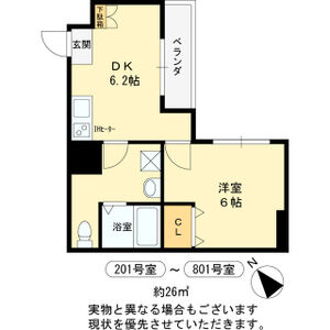 1DK 間取り図