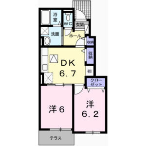 2DK 間取り図