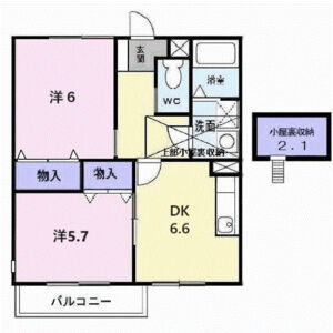 2DK 間取り図