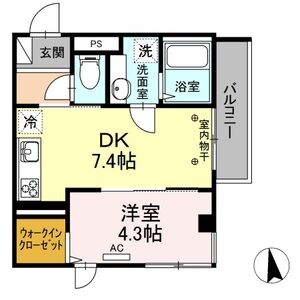 1DK 間取り図