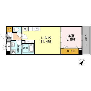 1LDK 間取り図