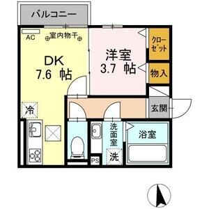 1DK 間取り図