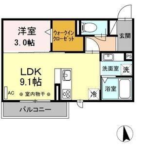 1LDK 間取り図