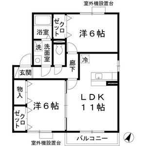 2LDK 間取り図