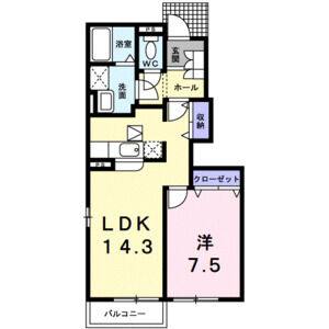 1LDK 間取り図