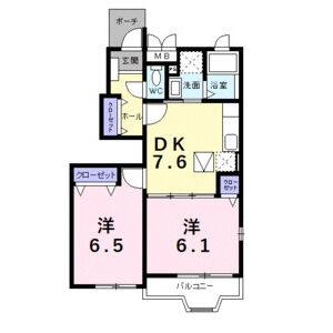 2DK 間取り図
